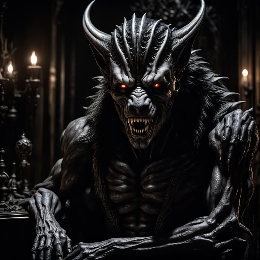 Gothic Steampunk Werewolf in Hyperrealistic Style