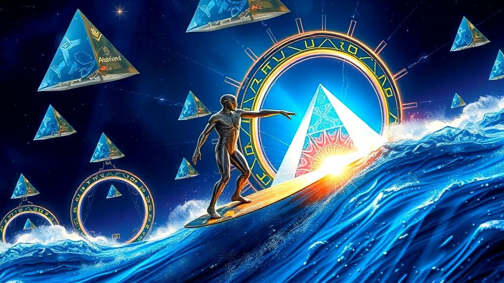 Cosmic Space Surfer Carves Through Interdimensional Portal