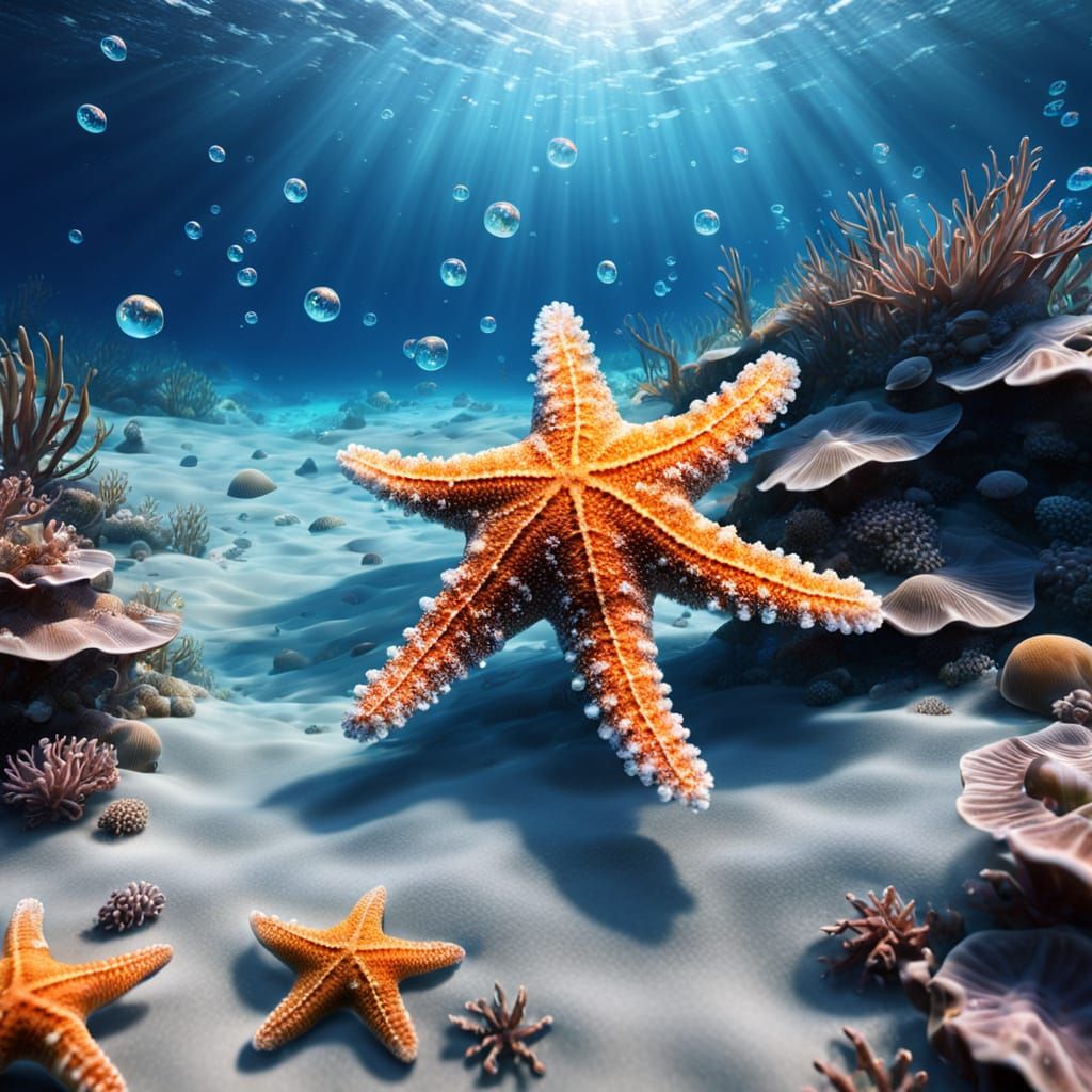 Starfish Dreamy Underwater Scene