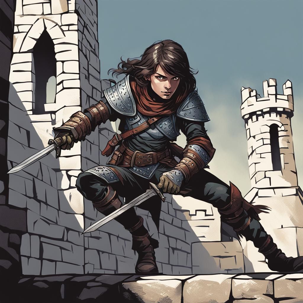 Female Ranger in Shadow Awaiting Bandits