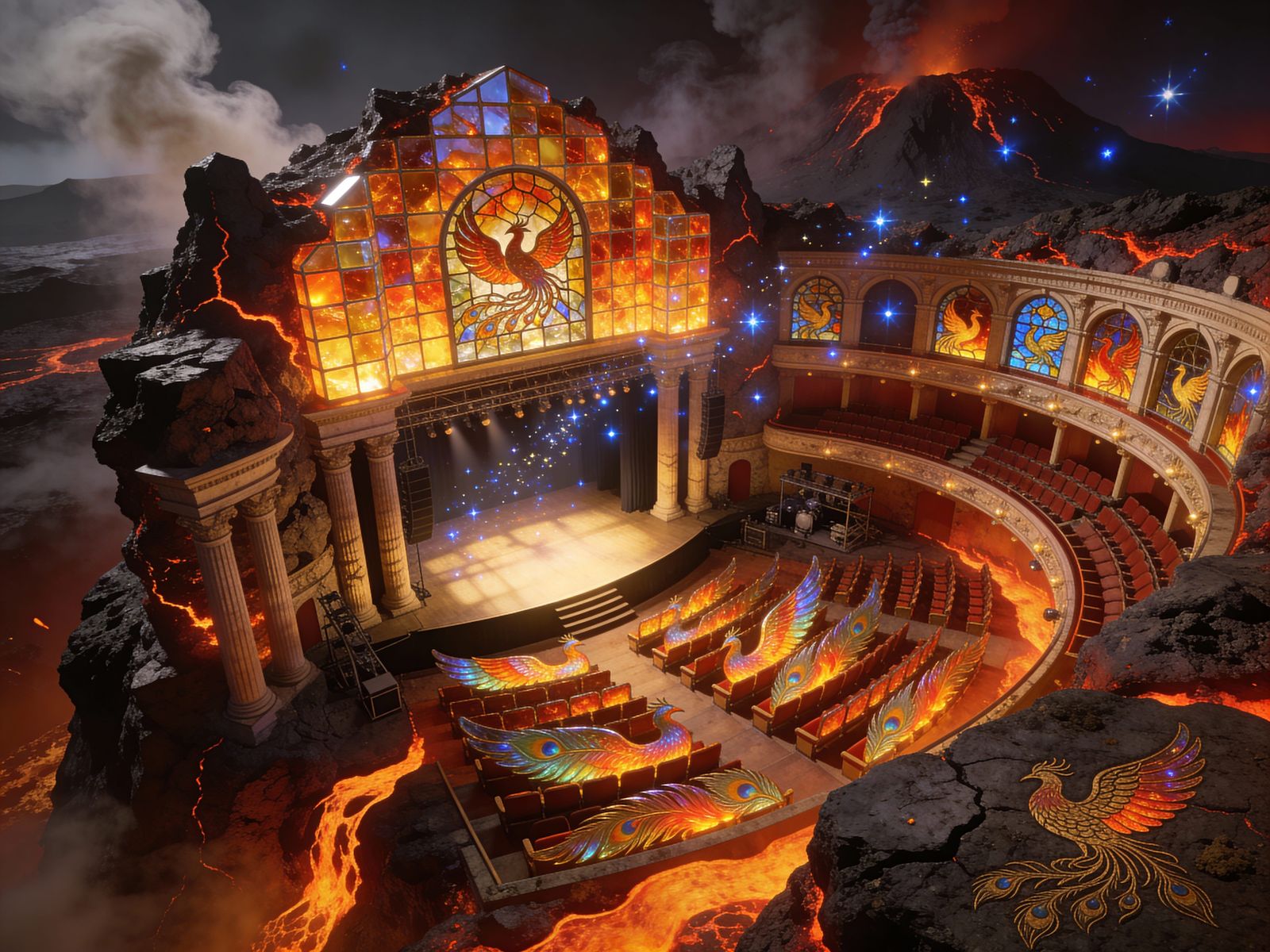 Opera House Reborn from Ash in Fiery Concept Art