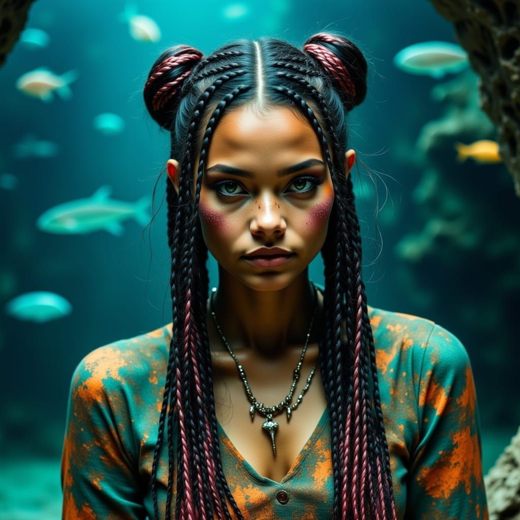 Zoe Saldana as Lisa Bonet in Aquarium, Soft Oil Painting Sty...