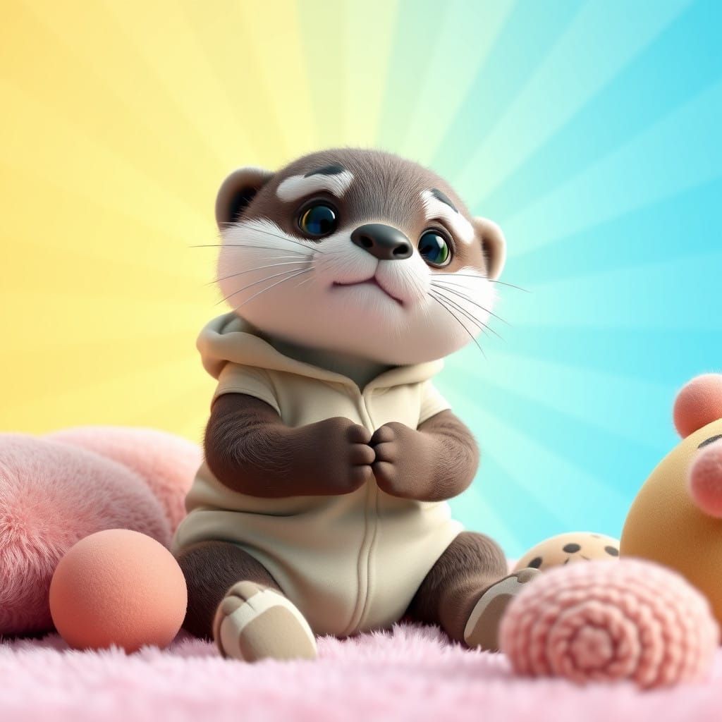 Charming Otter in Dreamy Puppy Pajamas