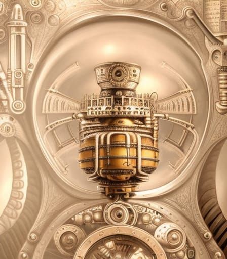 Detailed Steampunk Heart with Cogs and Valves