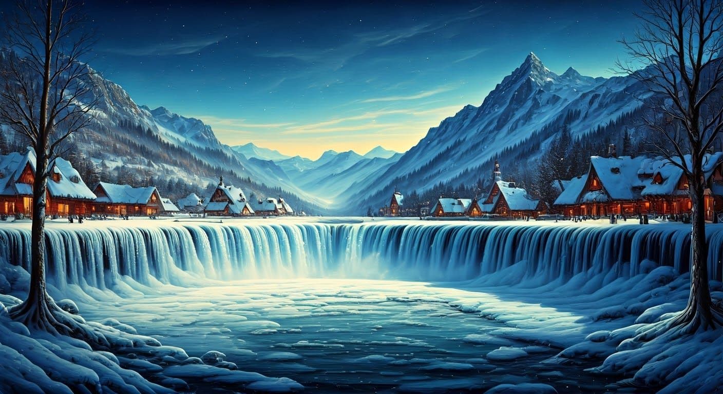 Surrealist Winter Wonderland in Shimmering Colors