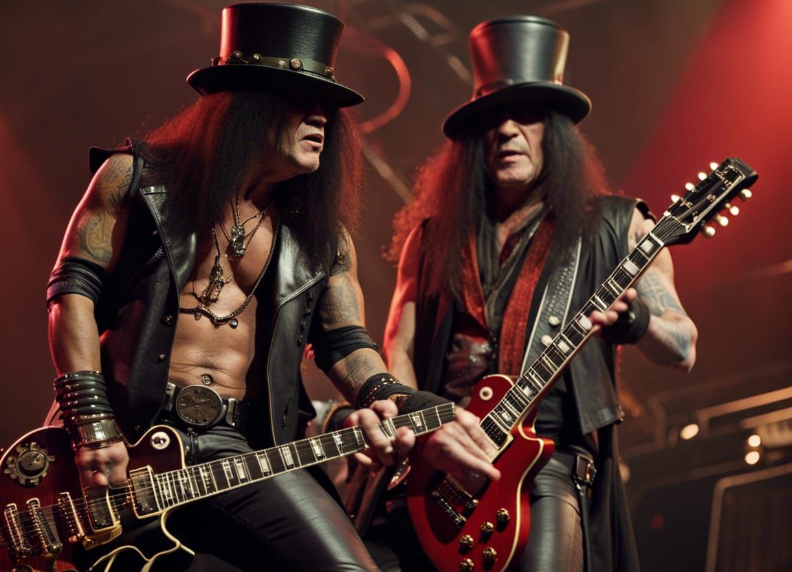 Slish and Slosh have a guitar battle. 😂