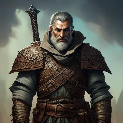 Agile Desert Fighter in Medieval City, DnD Style