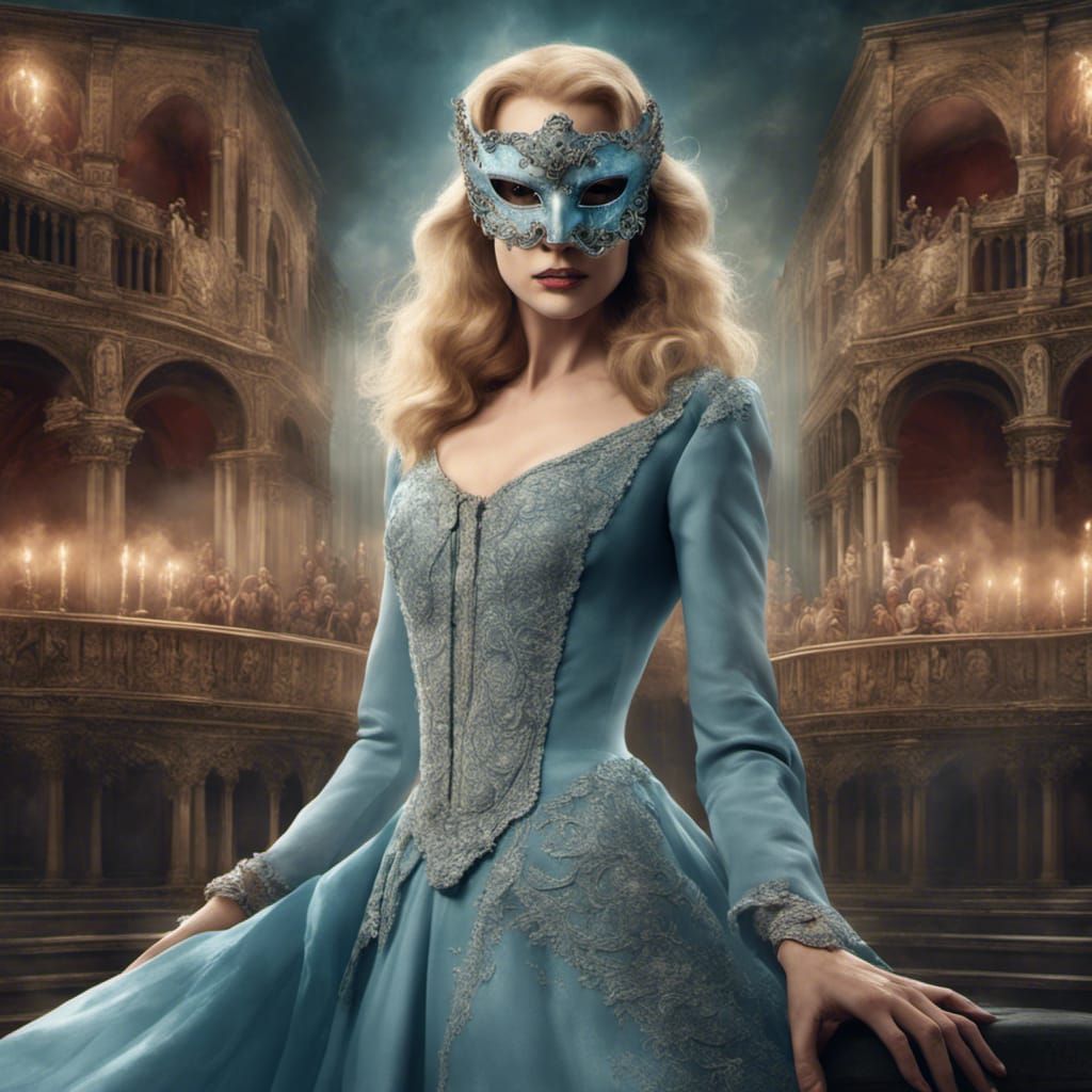 Nicole Kidman on Stage with Venetian Mask