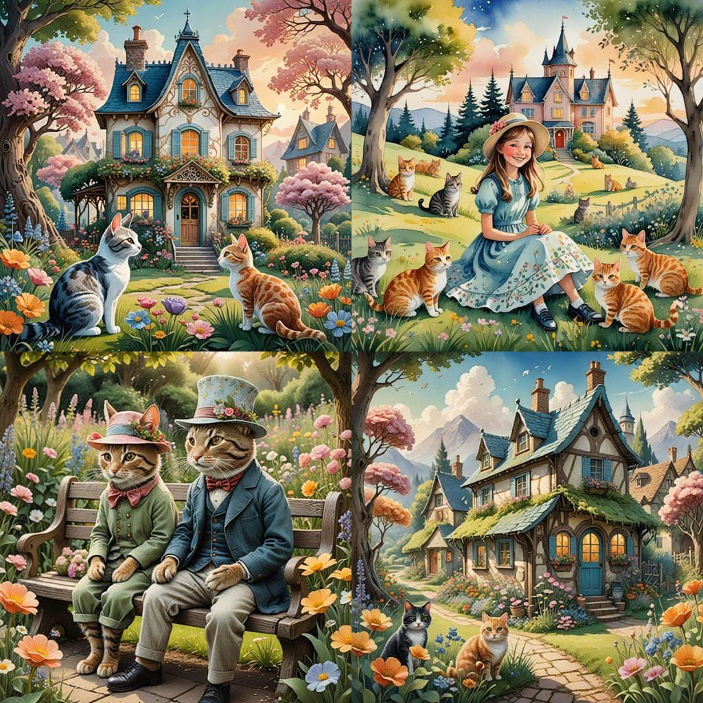 Whimsical Creatures in a Fantastical Wonderland