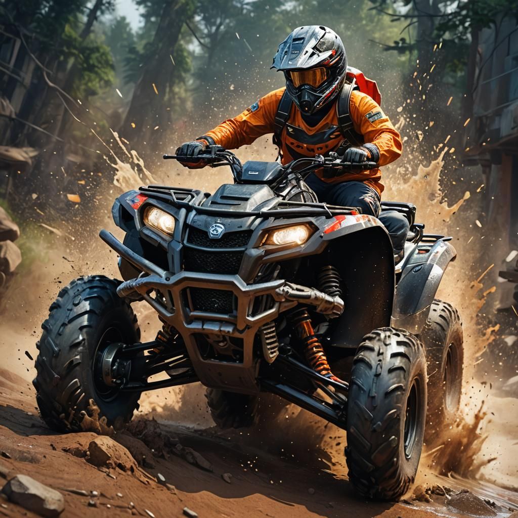 Hyperrealistic ATV Splash Art Concept