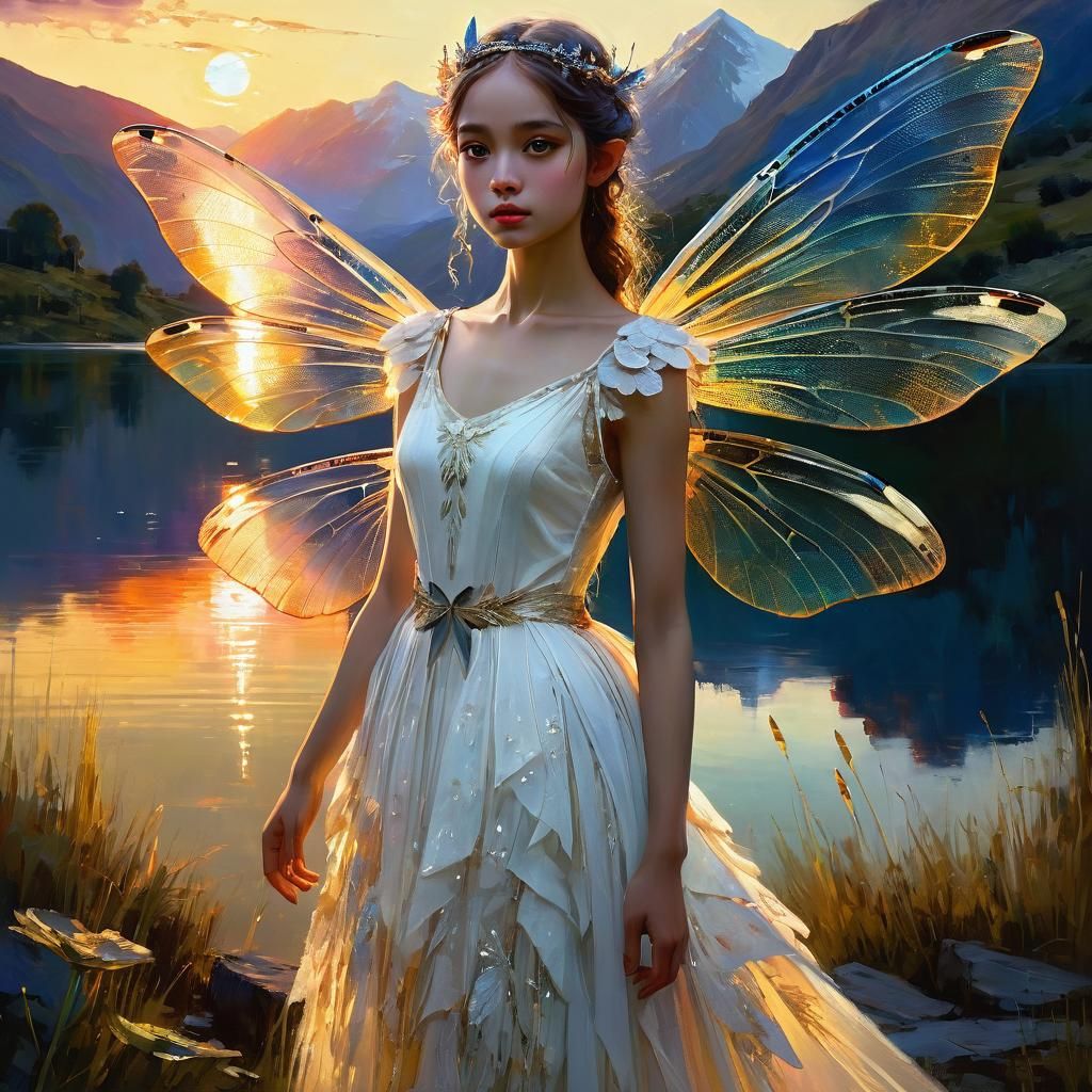 Enchanting Fairy Portrait at Sunset