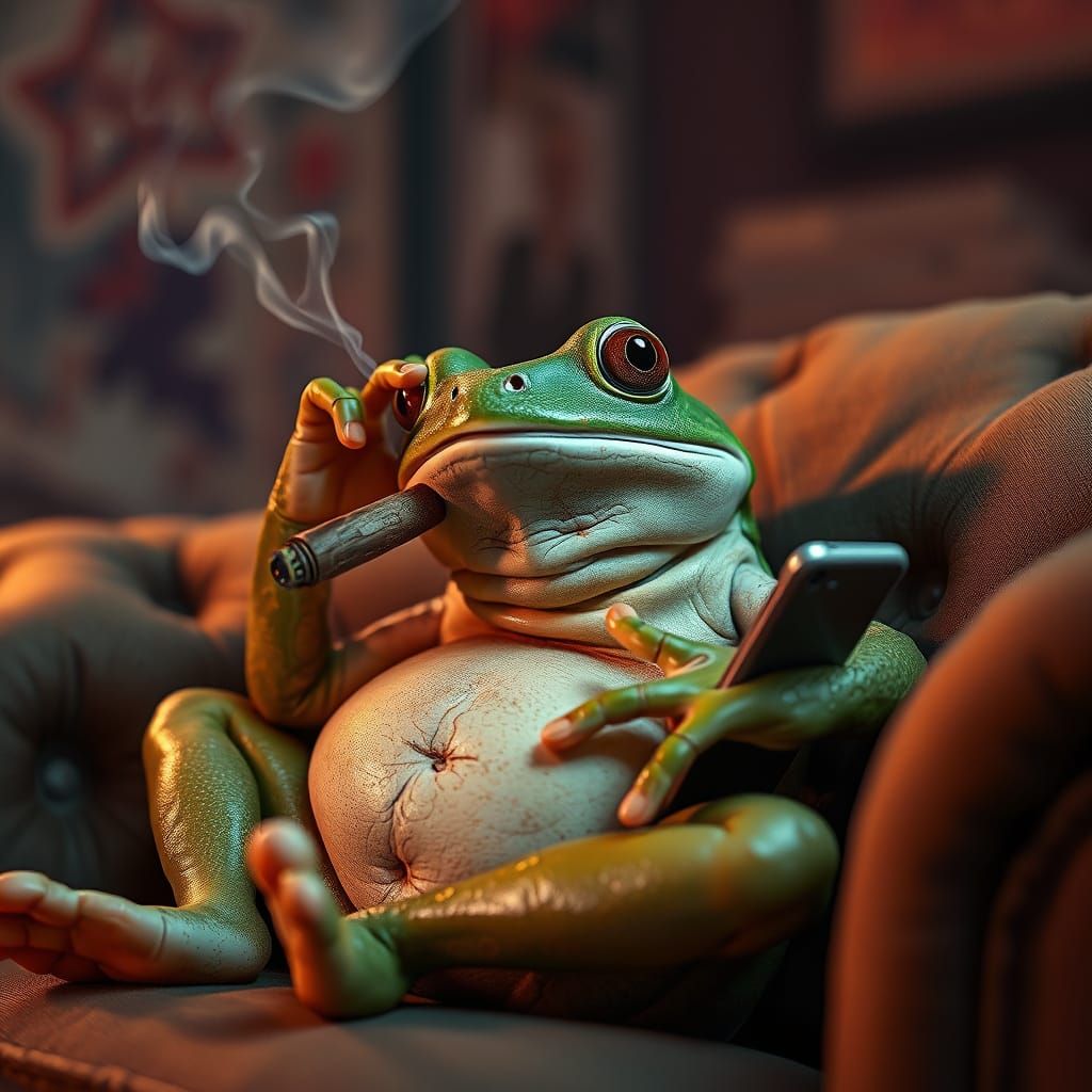Frog in a Smoky, Cinematic Mood