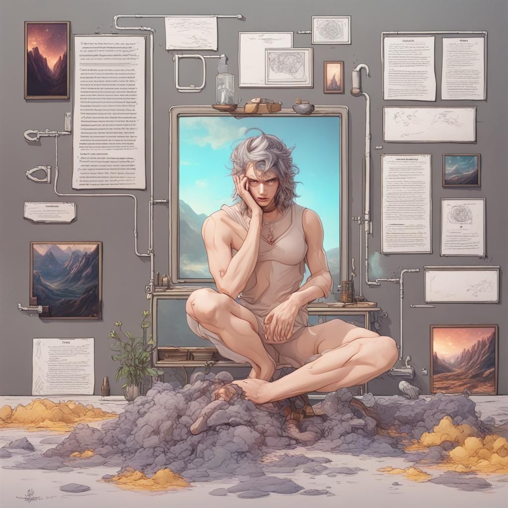 Detailed Matte Painting of Stress and Anxiety