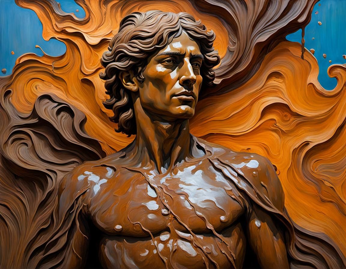 Clay Man Rises: Art Nouveau Expressionist Painting