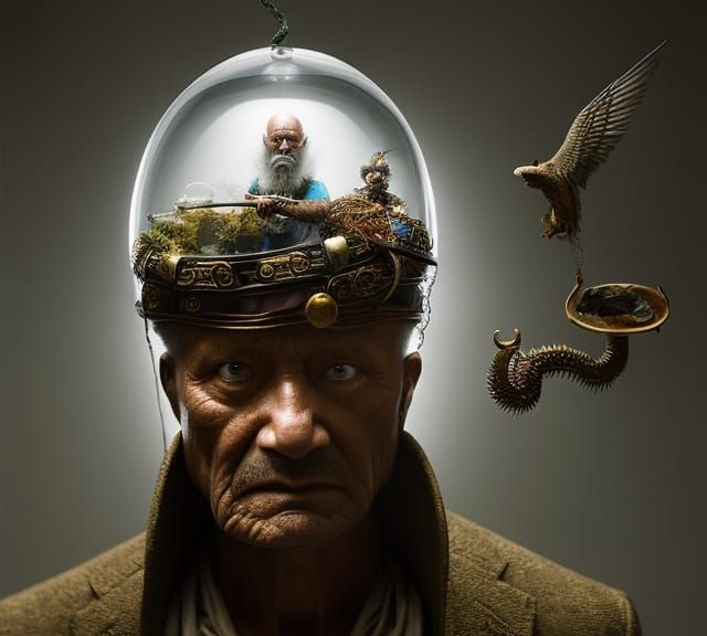 Booze Hound Maniac in Aqua Crystal Hyperrealism