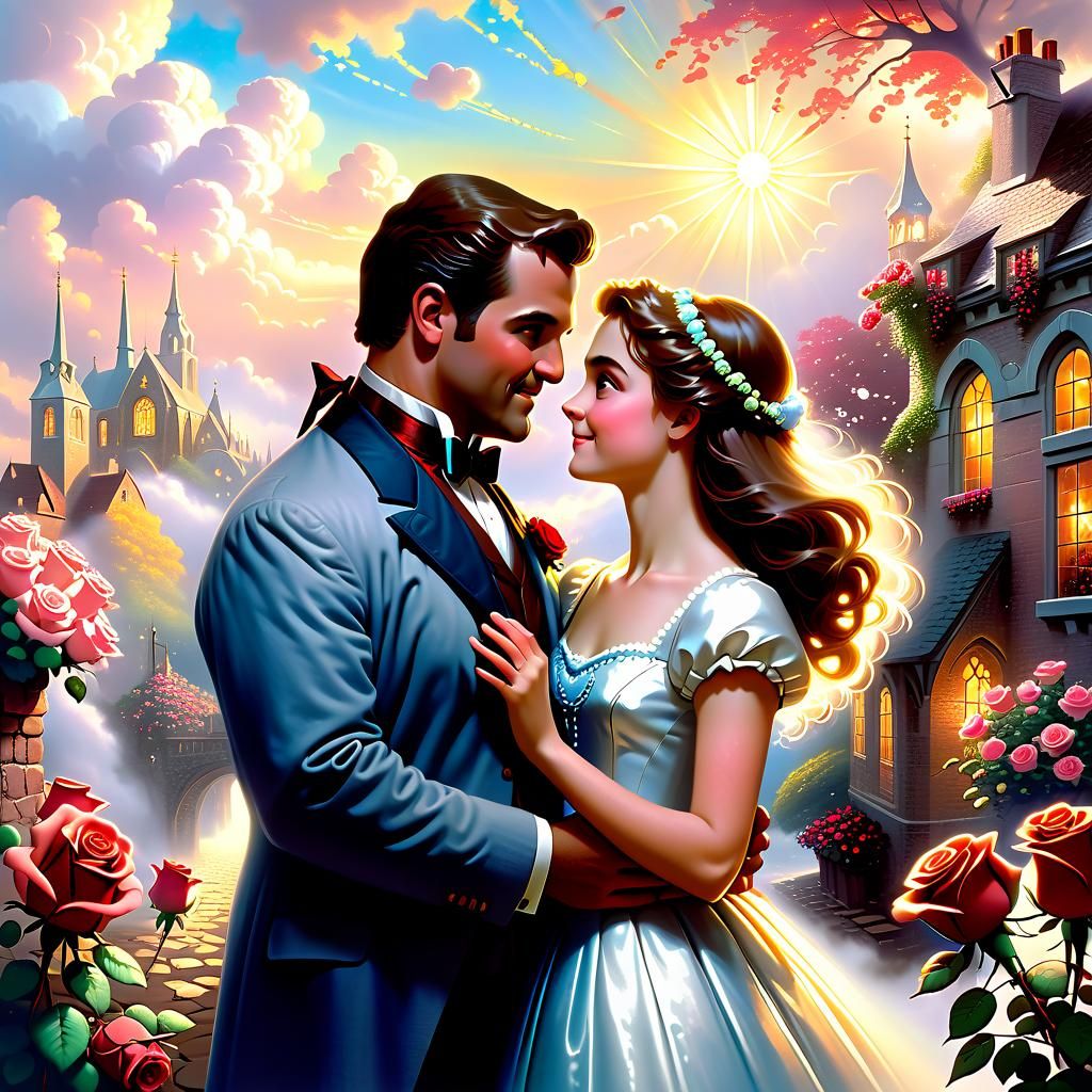 Romantic Valentine's Day Gift in Kinkade Style