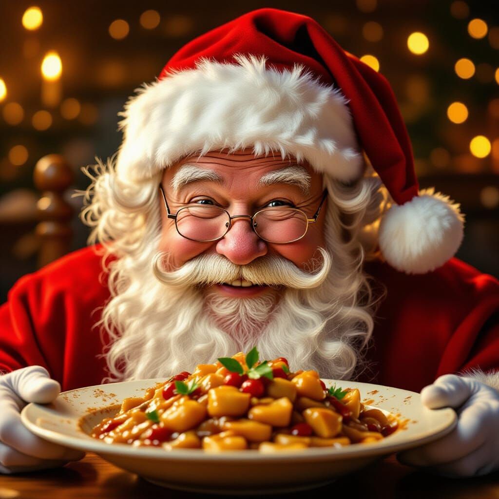 Santa's Hidden Face in Delicious Food