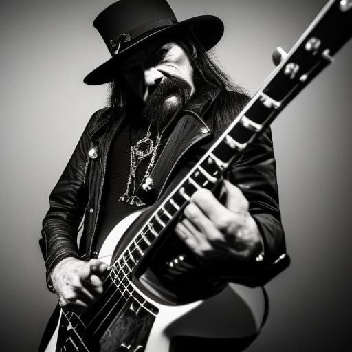 Rock Legend Portrait: Bassist on Stage