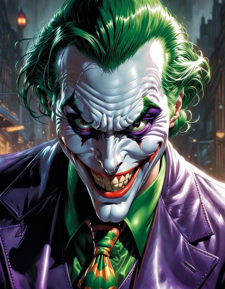 The Joker Laughing, Splash Art in Comic Style