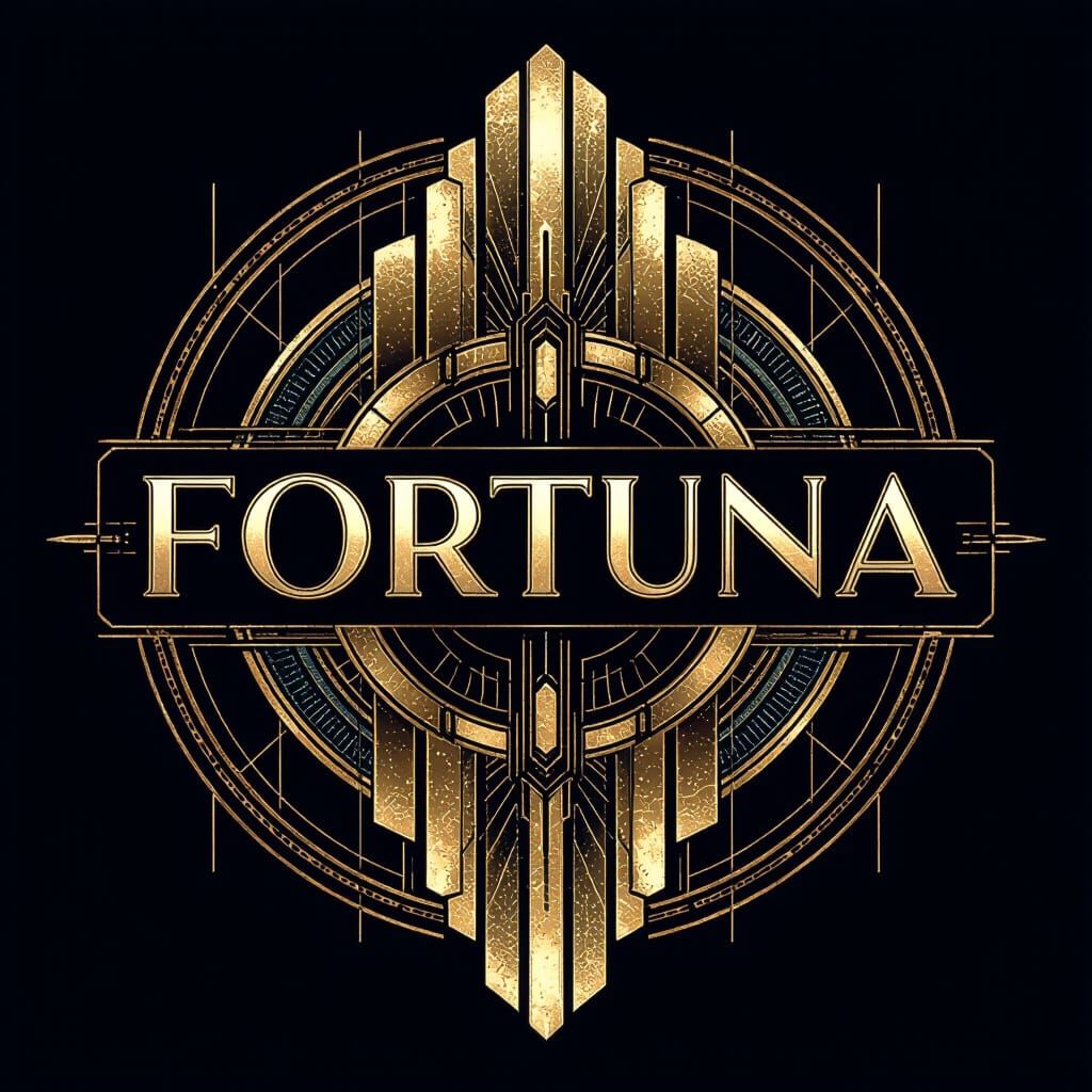 Fortuna Logo in Art Deco Futuristic Style