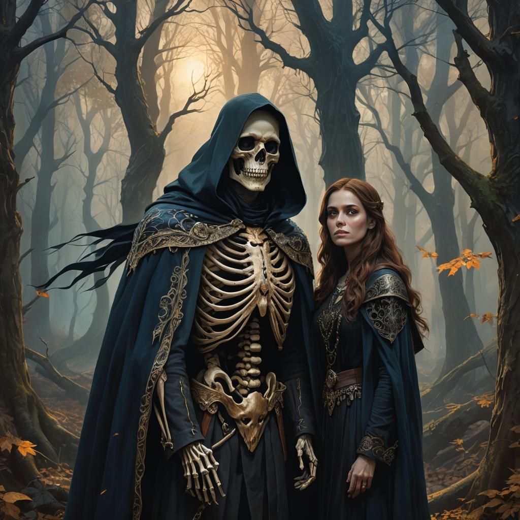 Mystical Forest: Witch and Father in Norse Fantasy Art