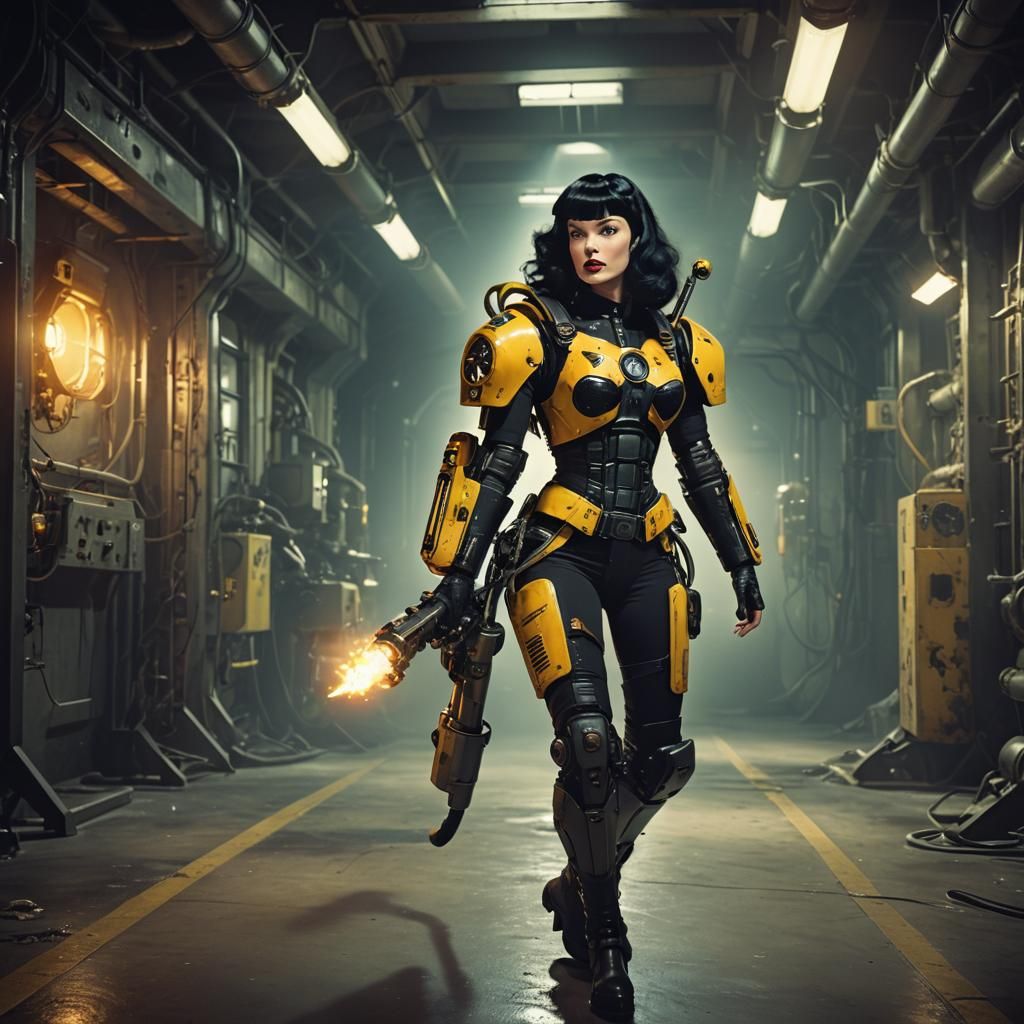 Bettie Page as Ripley in Anime Style