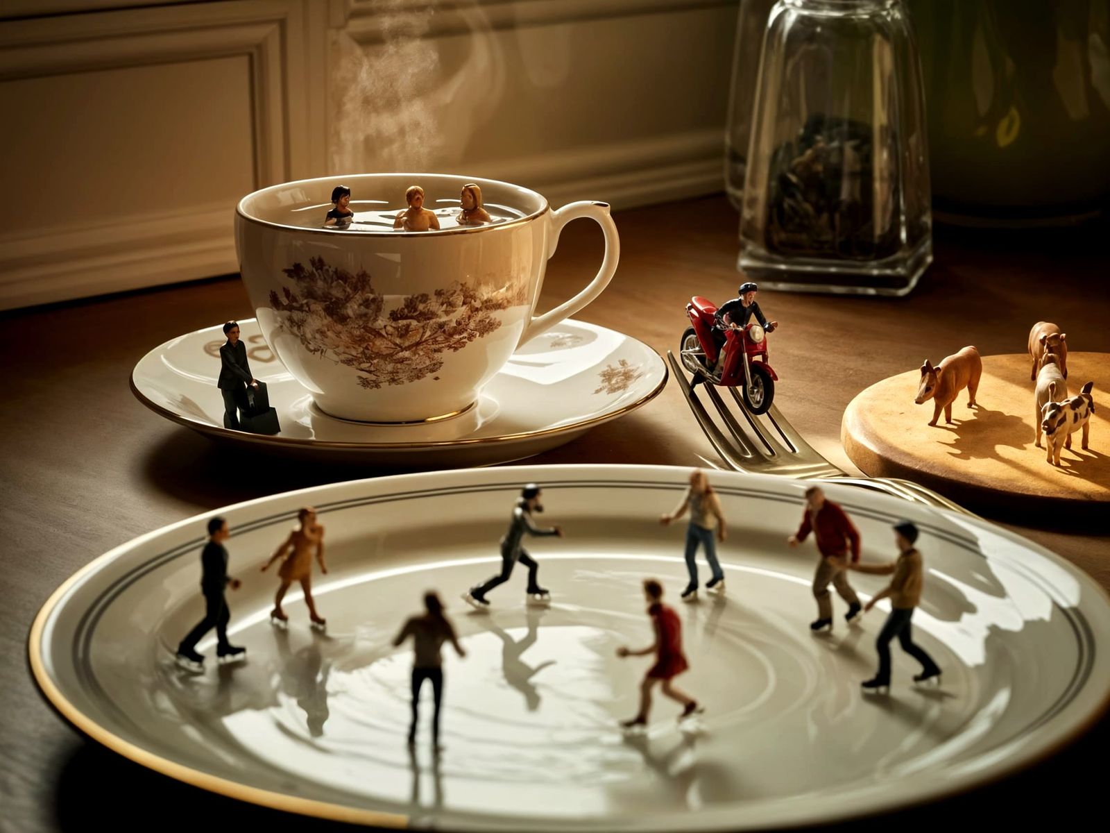 Miniature World on a Kitchen Table Photograph