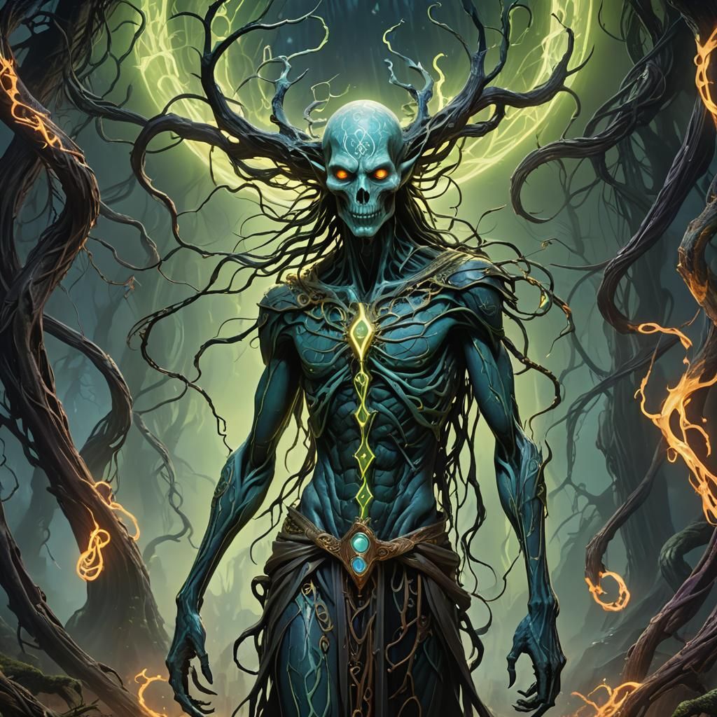 Ethereal Porcelain Dianamon in Eldritch Landscape