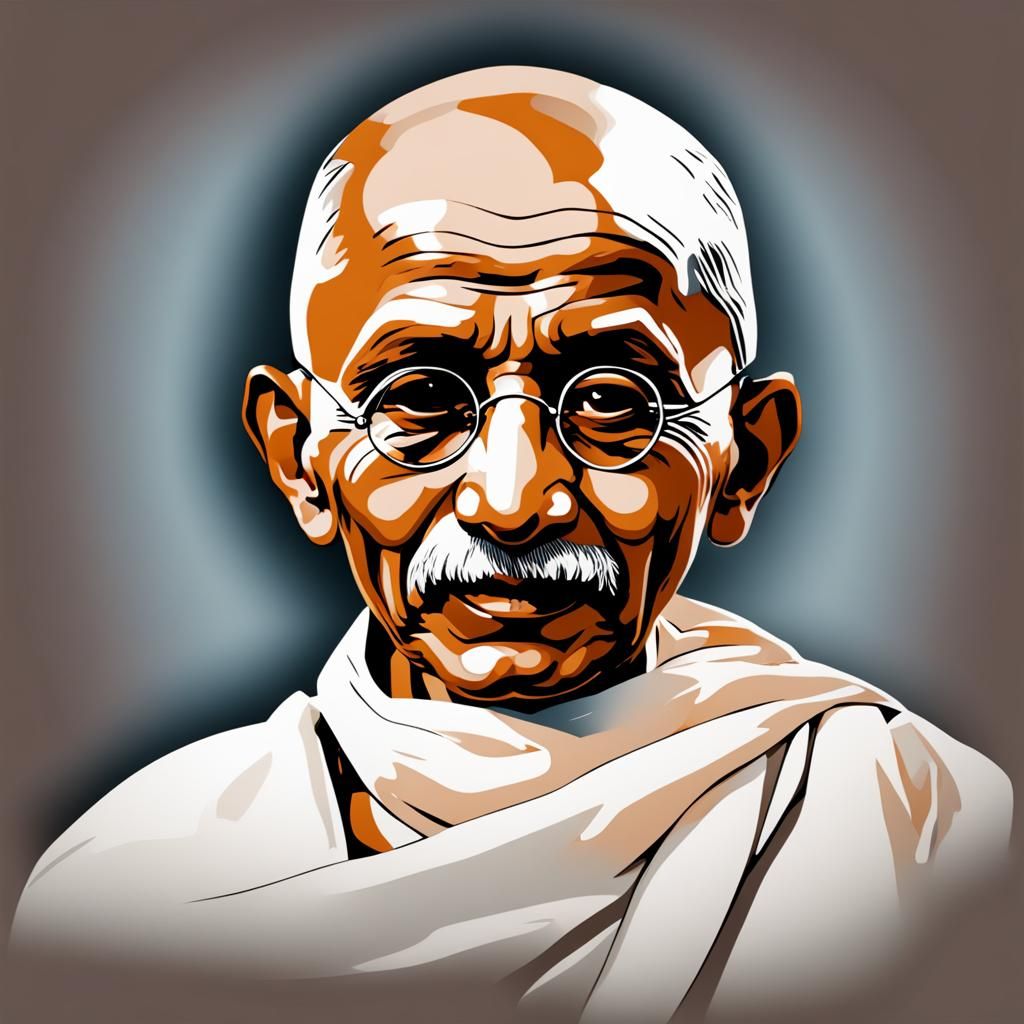 Iconic Portrait of Mahatma Gandhi