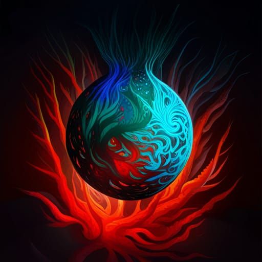 Dragon's Egg in Bioluminescent Forest, Astral Illustration