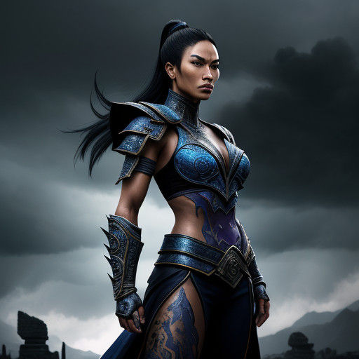 Fierce Edenian Warrior in Ruined Temple