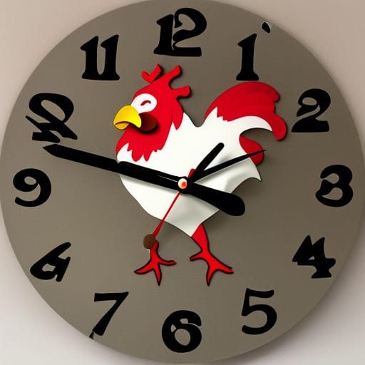 AI-Generated Rooster Clock: A Whimsical Timepiece
