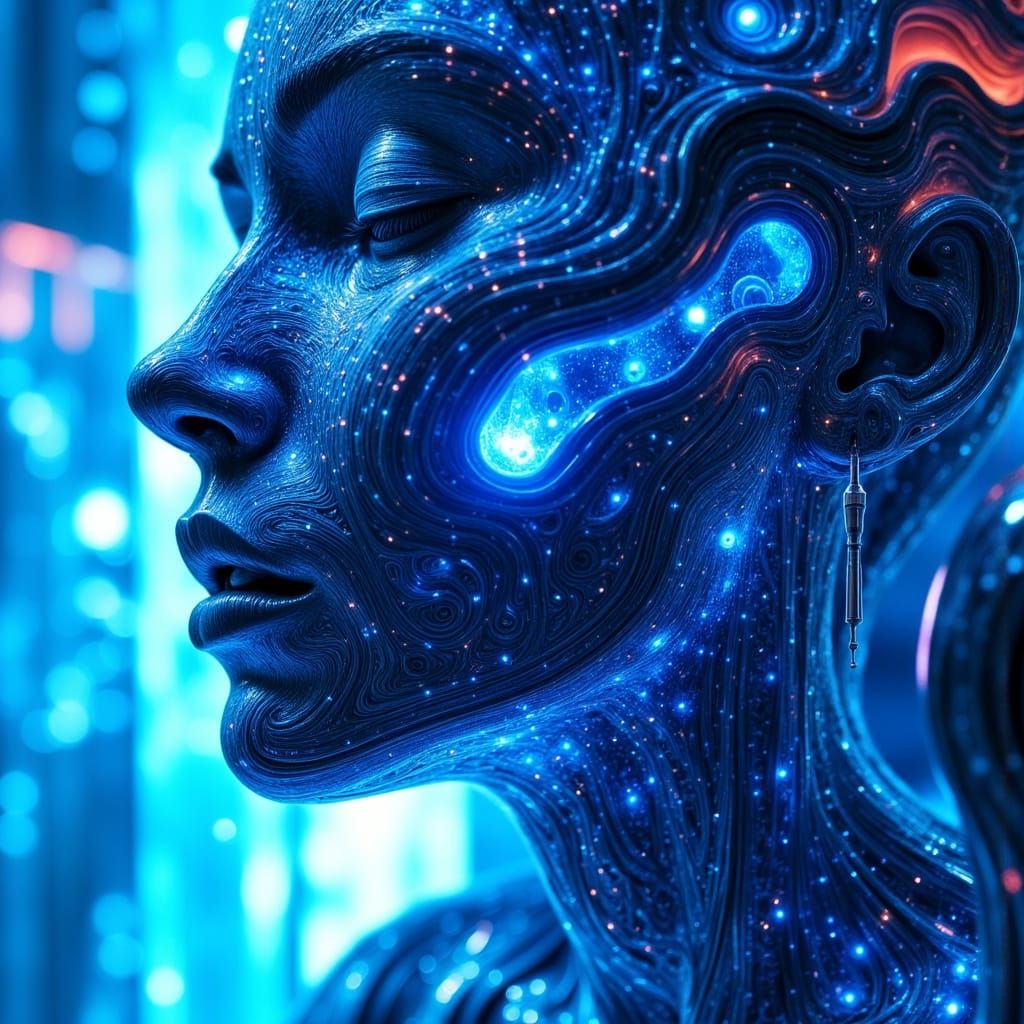Ethereal Soft Blue Cosmic Journey