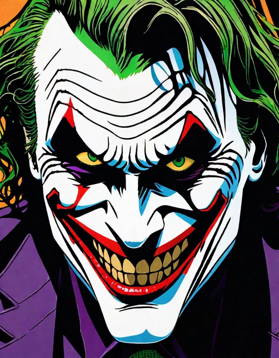 Sinister Joker Portrait in Acrylics and Watercolor