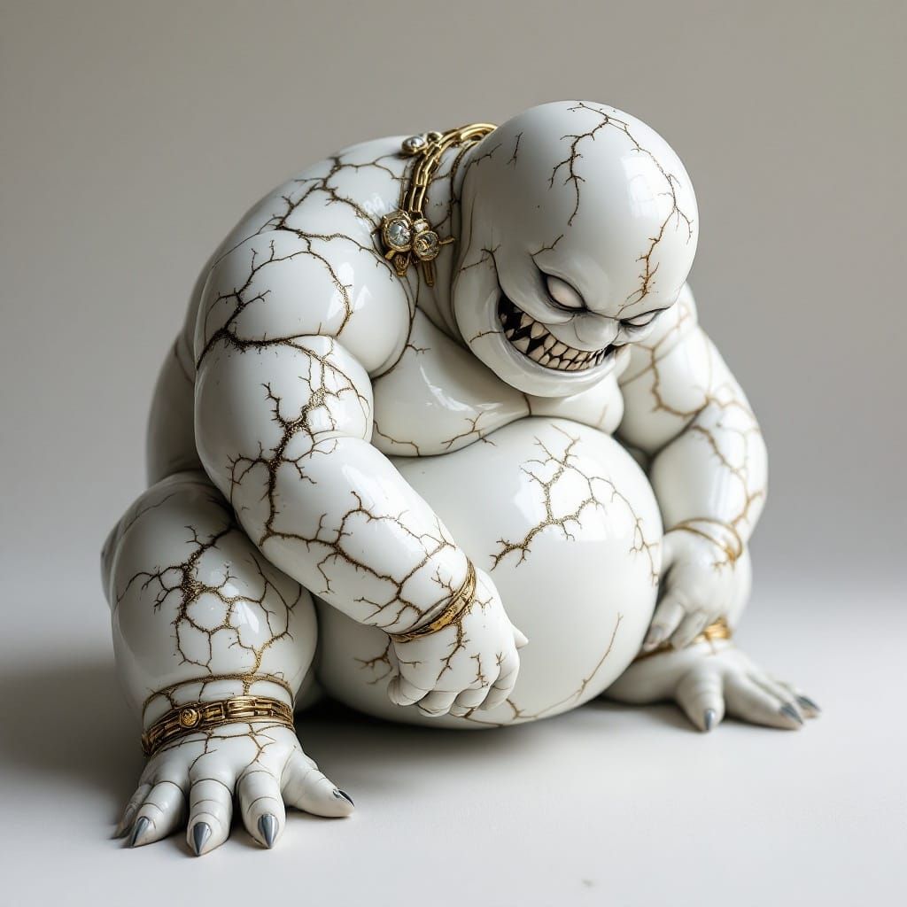 Kintsugi Porcelain Golem