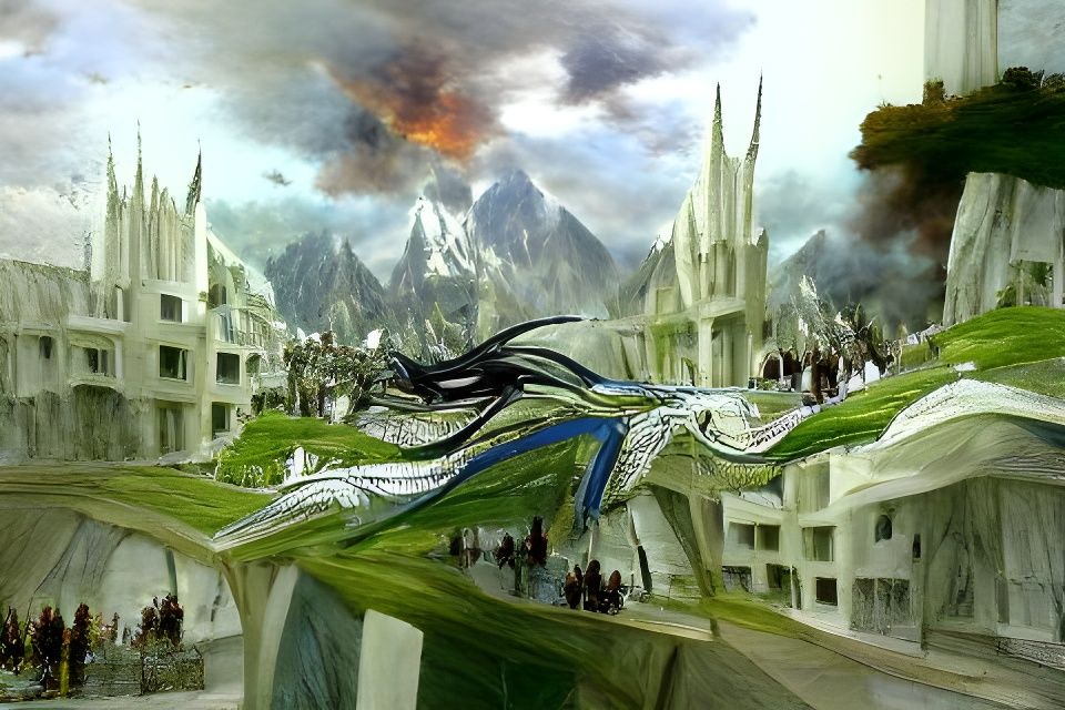 The Fall of Gondolin: Hyperrealistic Concept Art