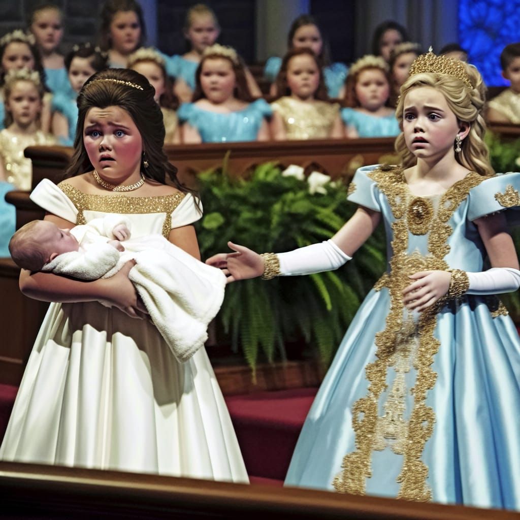 Girls with Babies in Mega Church