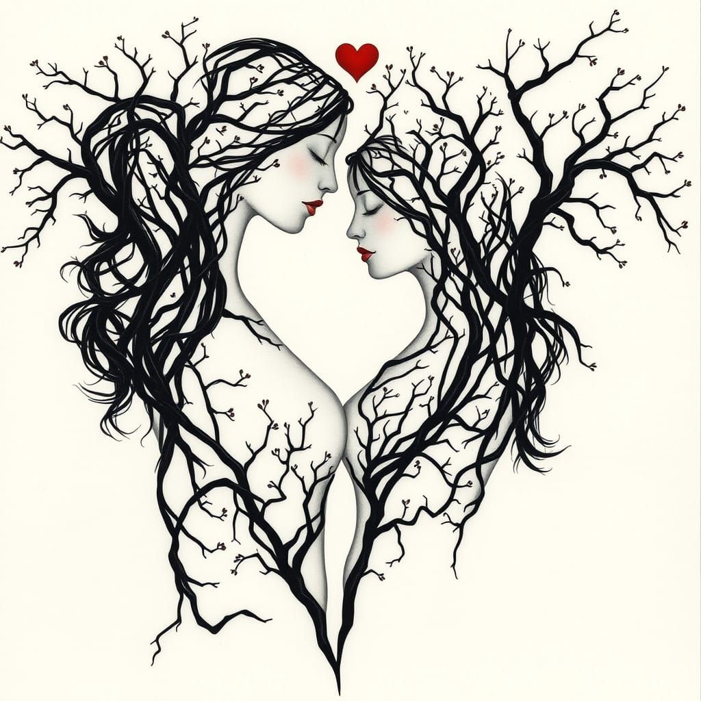 Surrealism Unveils Amorous Tree Branches