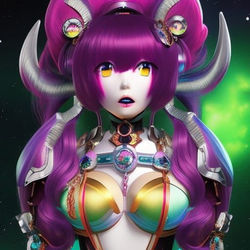 Celestial Monster Girl in Anime Manga Style