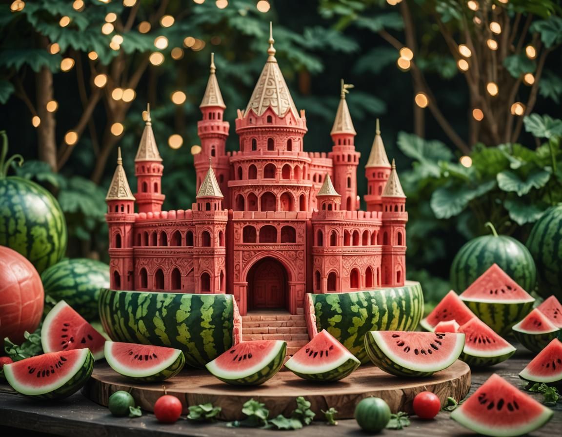 Exquisite Watermelon Palace: Professional Photography