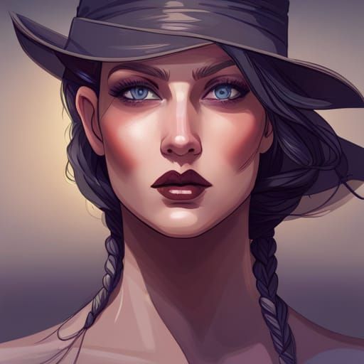 Portrait of a Freckled Woman in Hyperdetailed Style