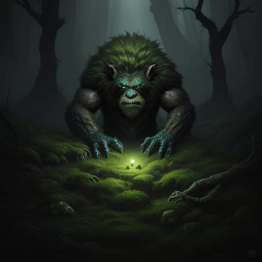 Trolls in Dark Forest: Hyper-Realistic Digital Art