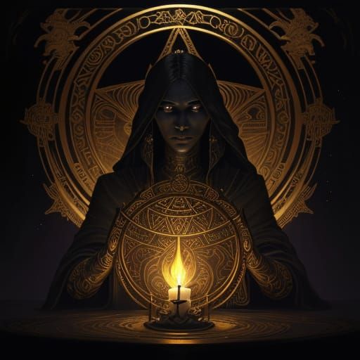 Ethereal Candle God in Dark Fantasy Style