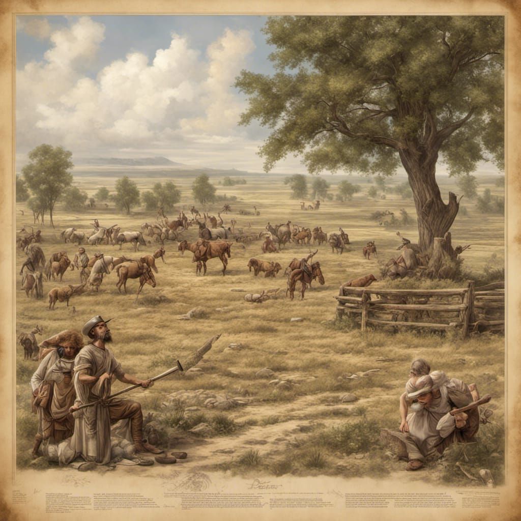 Ancient American Field: A Detailed Historical Scene