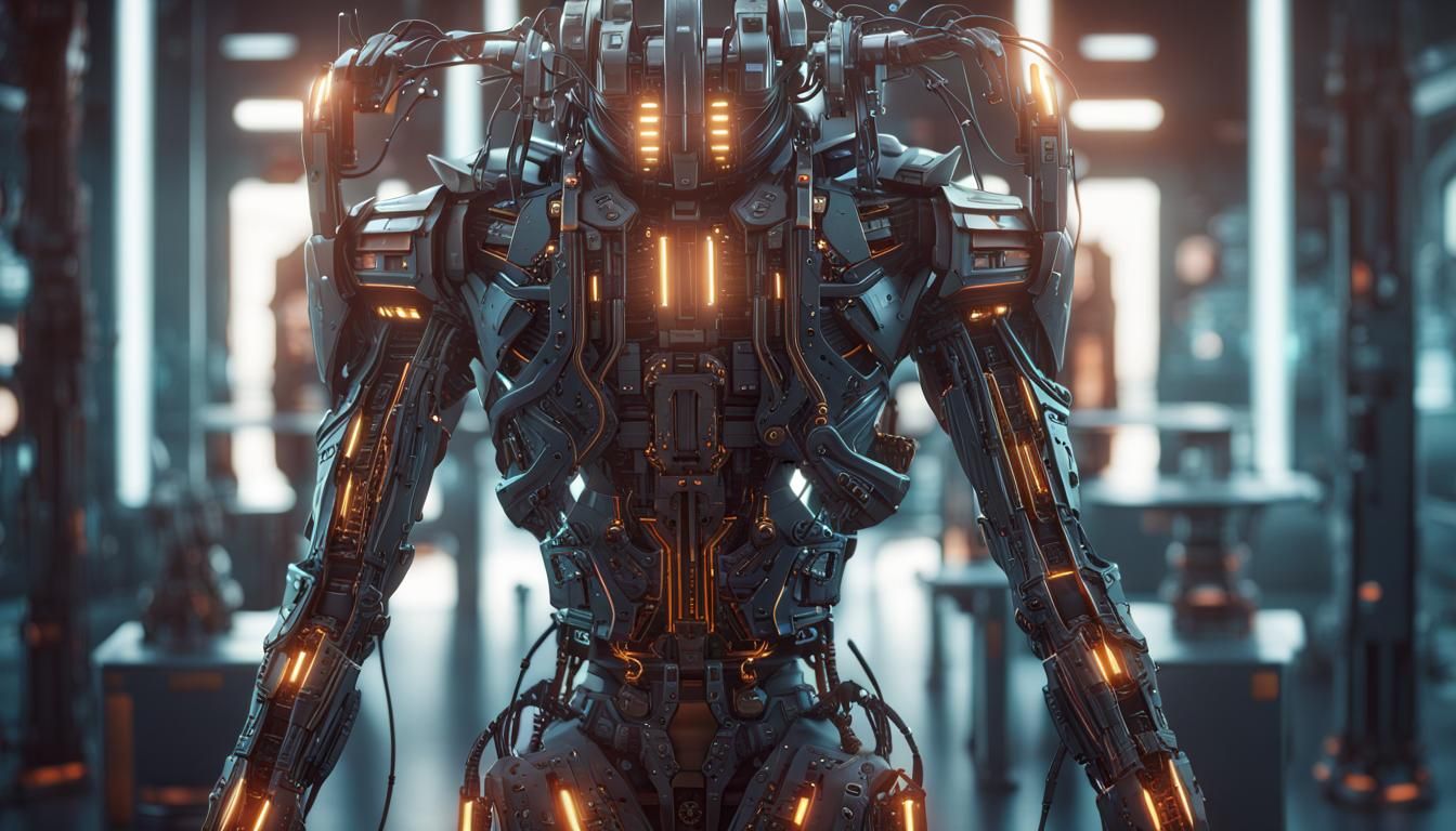 Scary Futuristic Cyborg