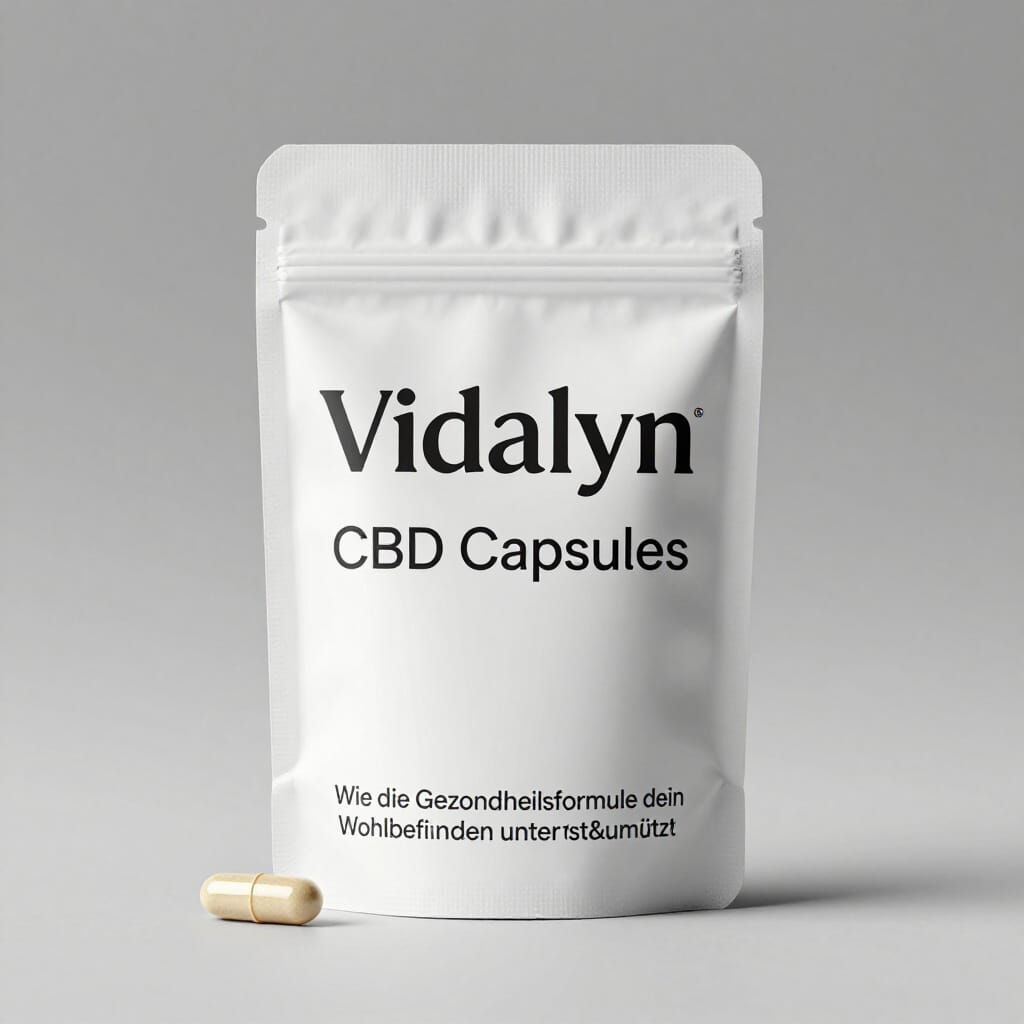 Vidalyn CBD Capsules: Modern Product Packaging Shot