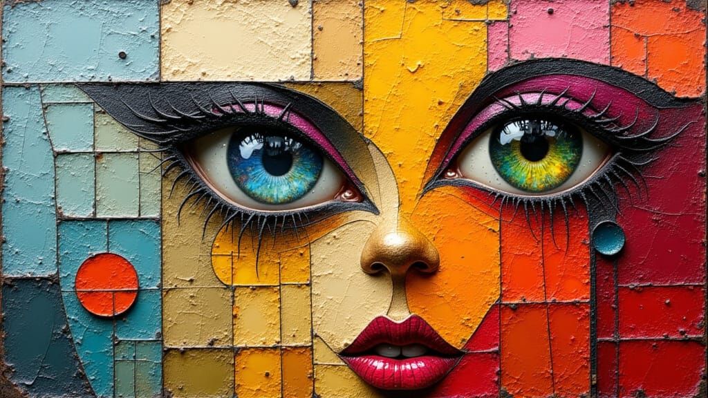 Eros in Textured Impasto Oil Painting