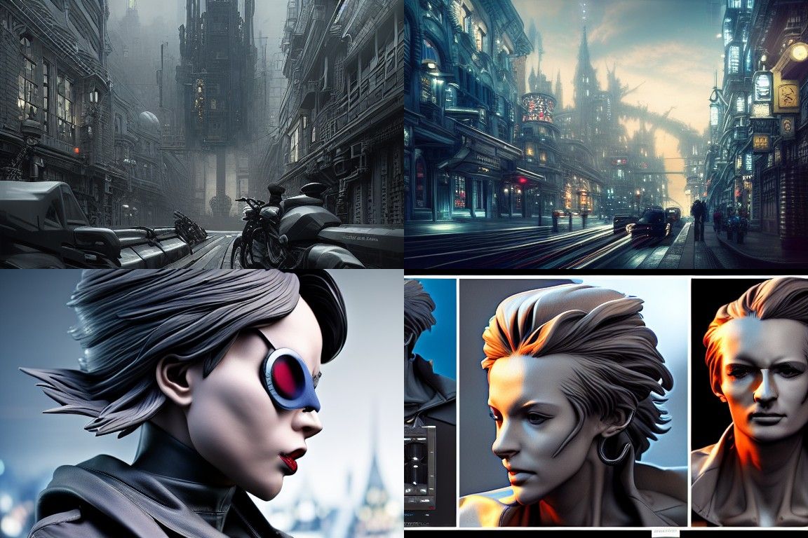 Dieselpunk Frozen Castle Cityscape in Dramatic Lighting