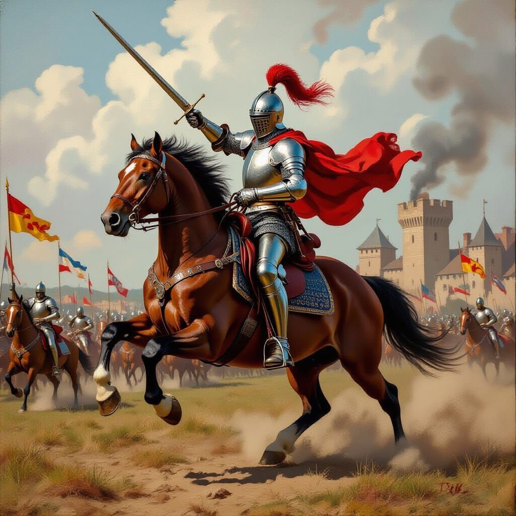 Knight's Failed Heroic Pose on Battlefield