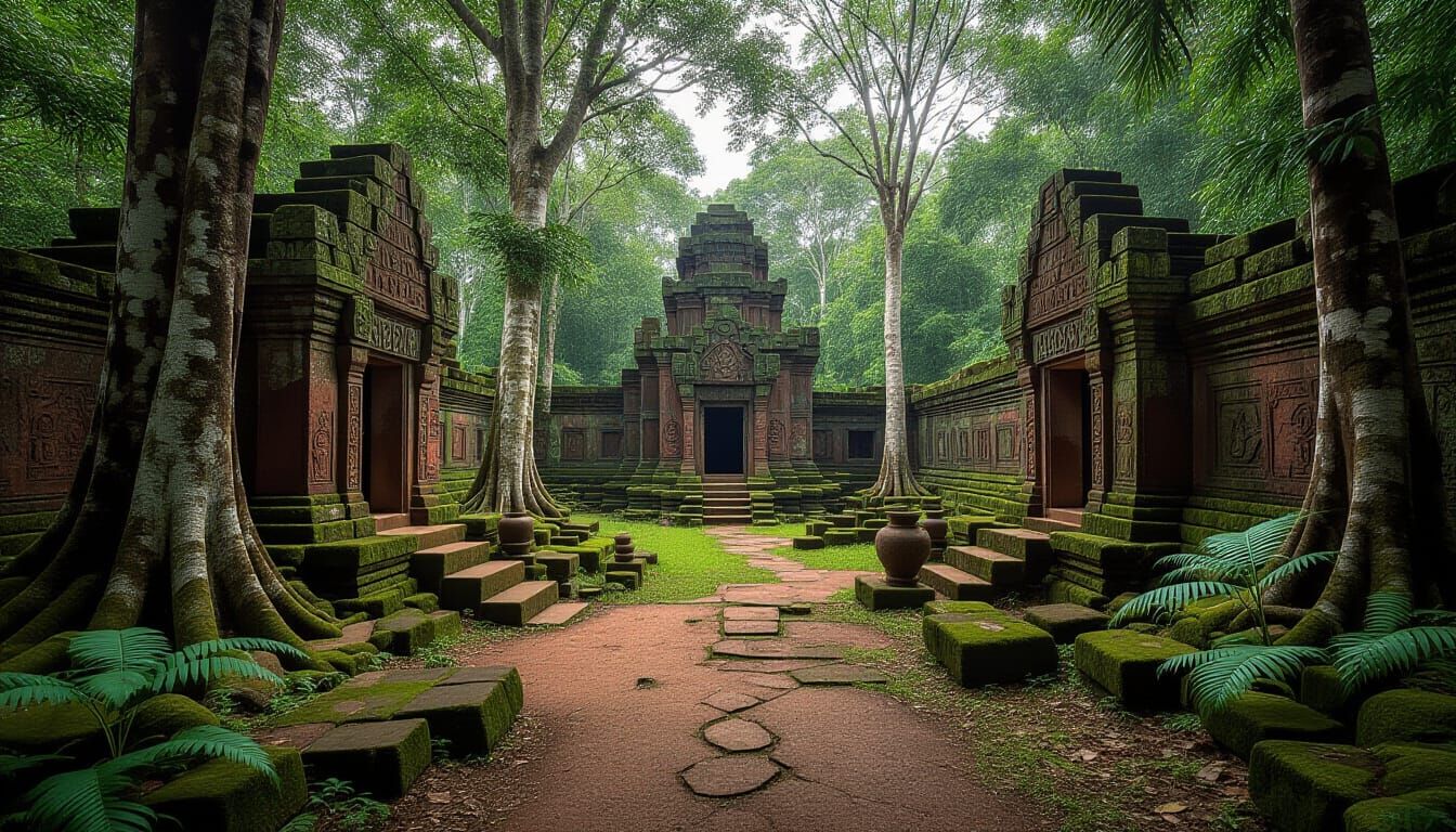 Lost Amazon City Ruins Overgrown with Tree Roots